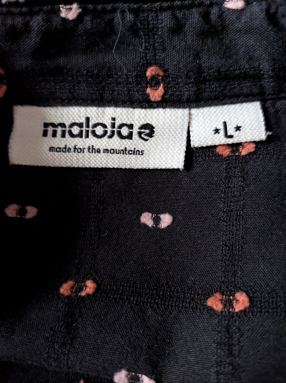 MALOJA Black Dots Cotton Casual Oversized Contemporary Button Front Shirt Large - Picture 8 of 12